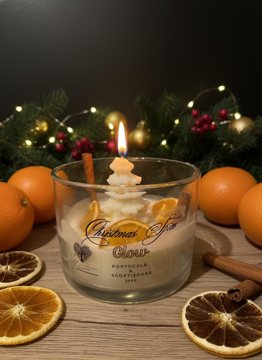 🌟 Lumânare Decorativă Christmas Spice Glow 🌟