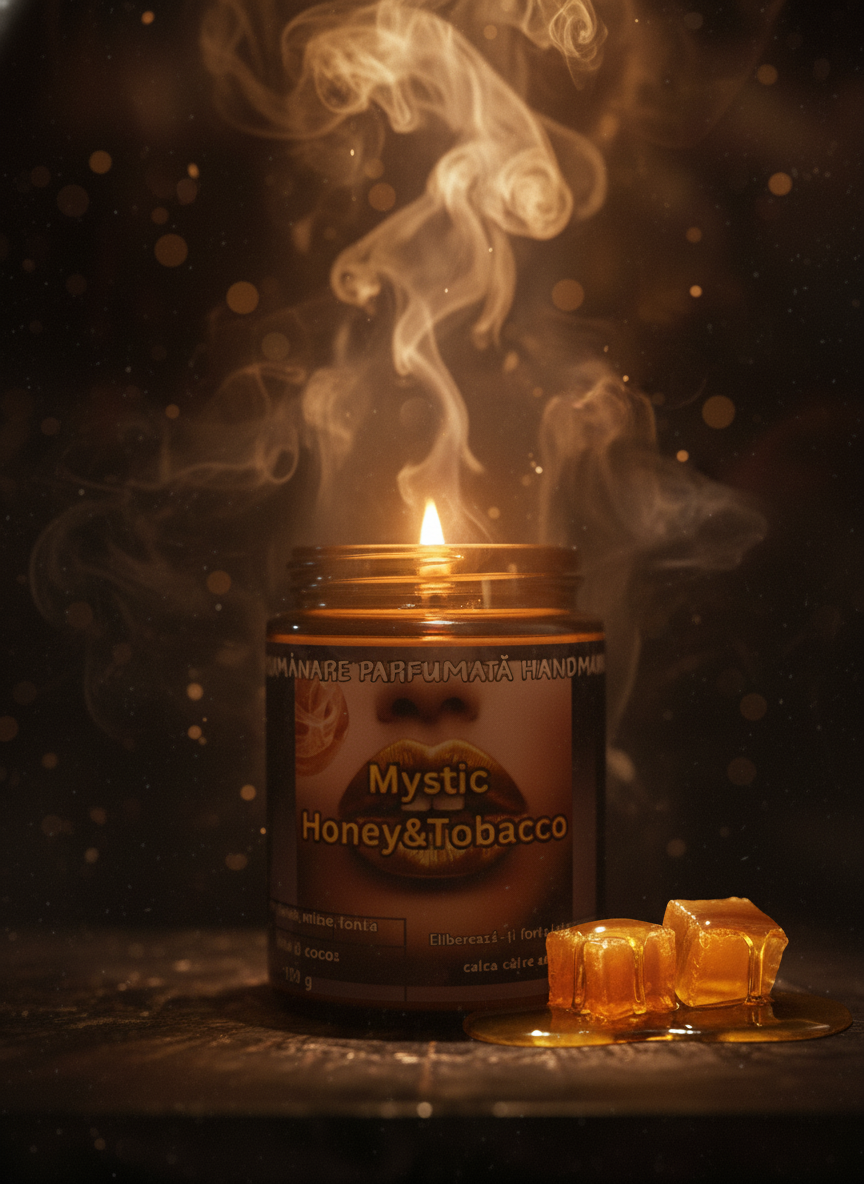 Lumânare parfumată "Mystic Honey&Tobacco"- tutun,miere,tonka -150g