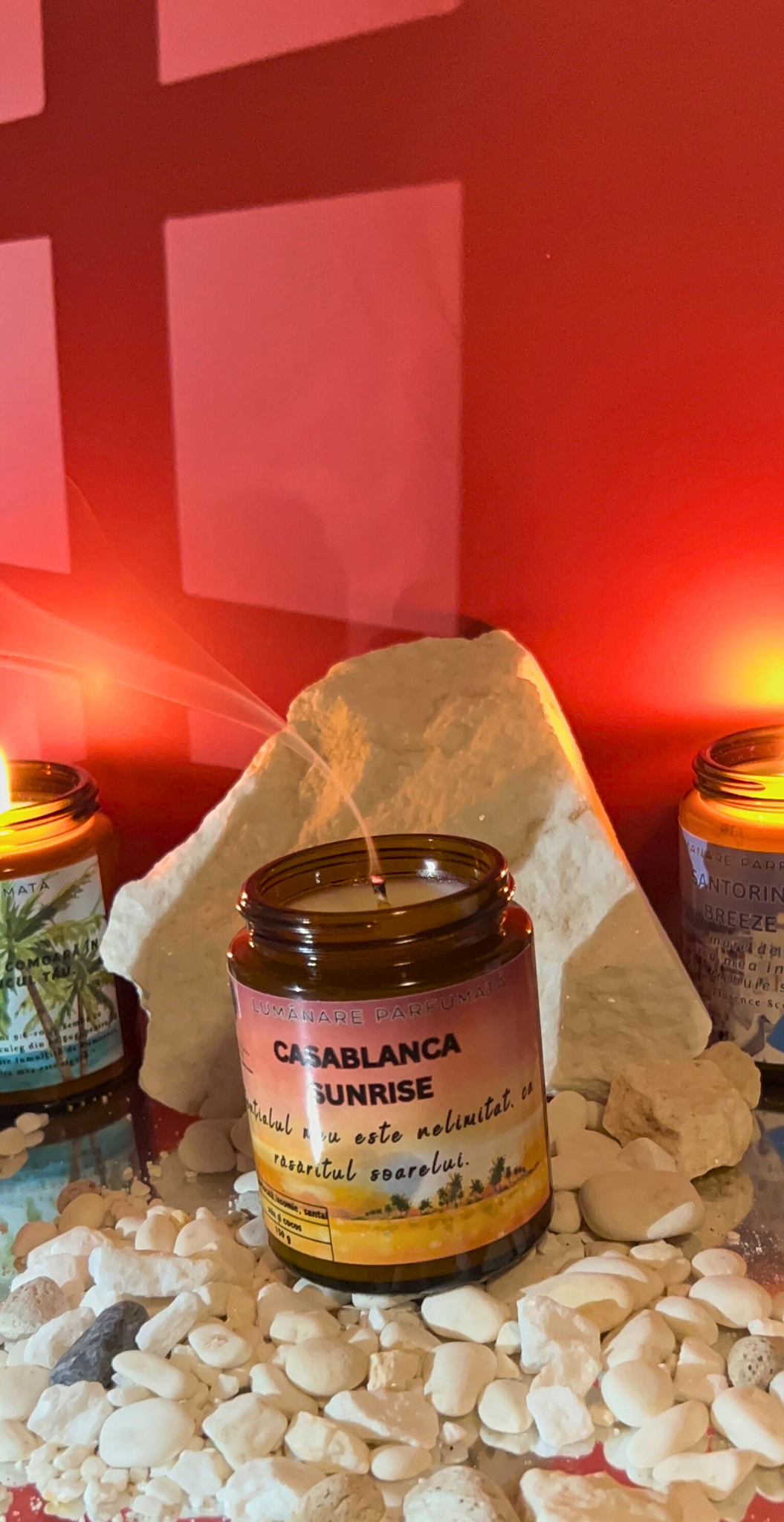 Lumânare parfumată "Casablanca Sunrise"- portocală, iasomie,santal-150g