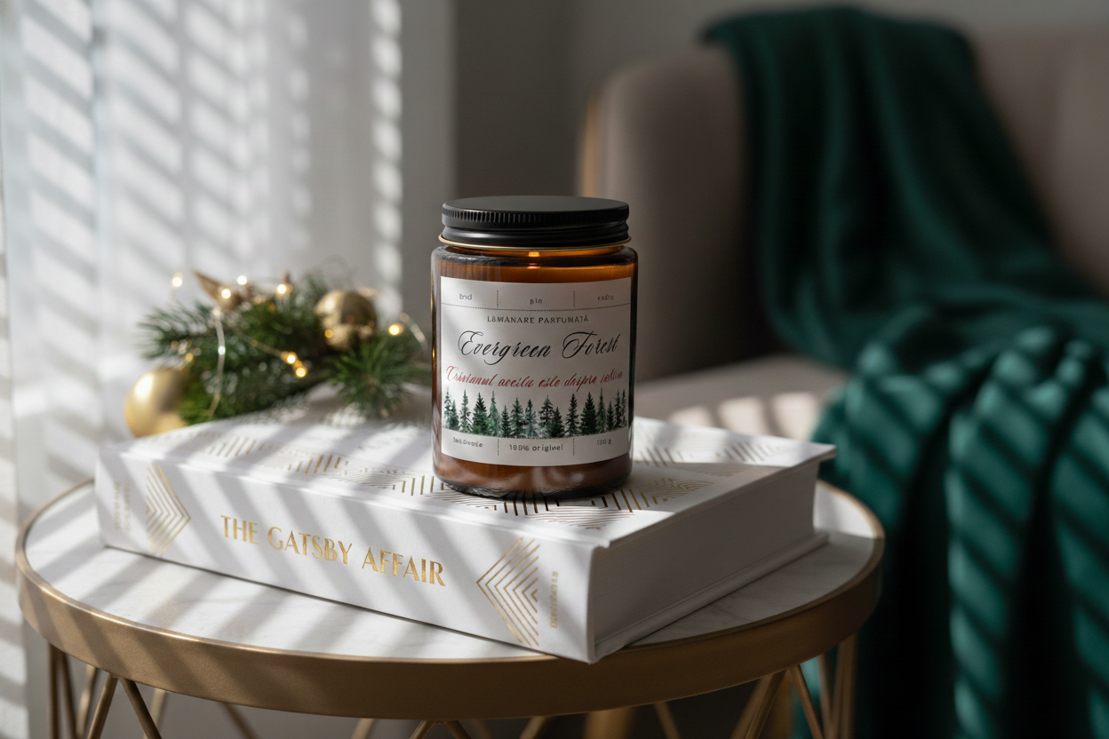 Lumânare parfumată "Evergreen forest"- brad,pin,cedru  -150g