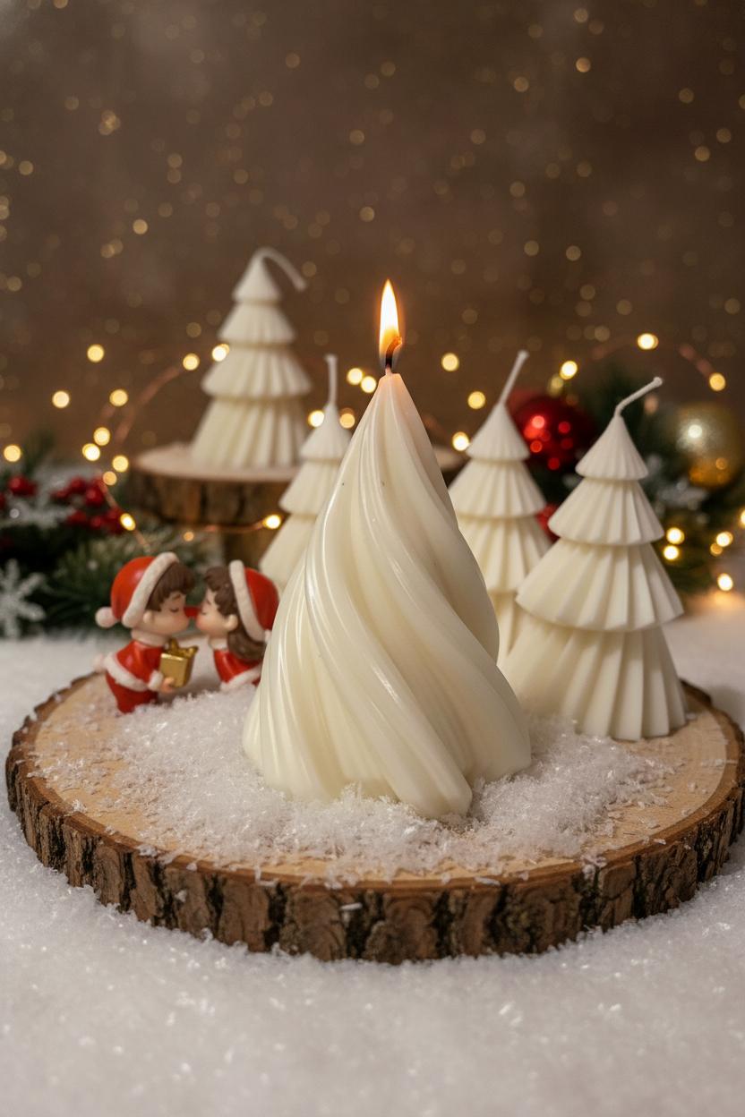 Lumânare decorativă Craciun "Spirală de Crăciun"