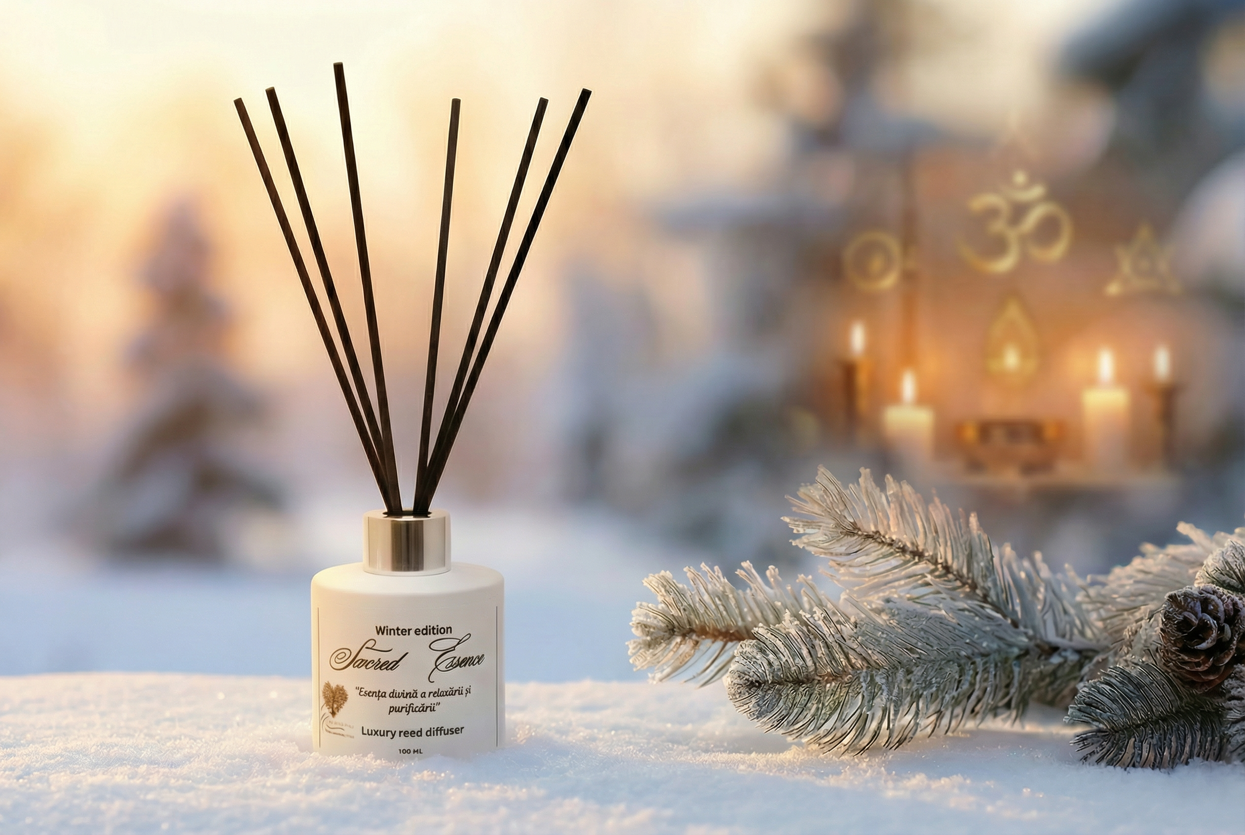 Odorizant de cameră cu bețișoare,Sacred Essence, 100 ml