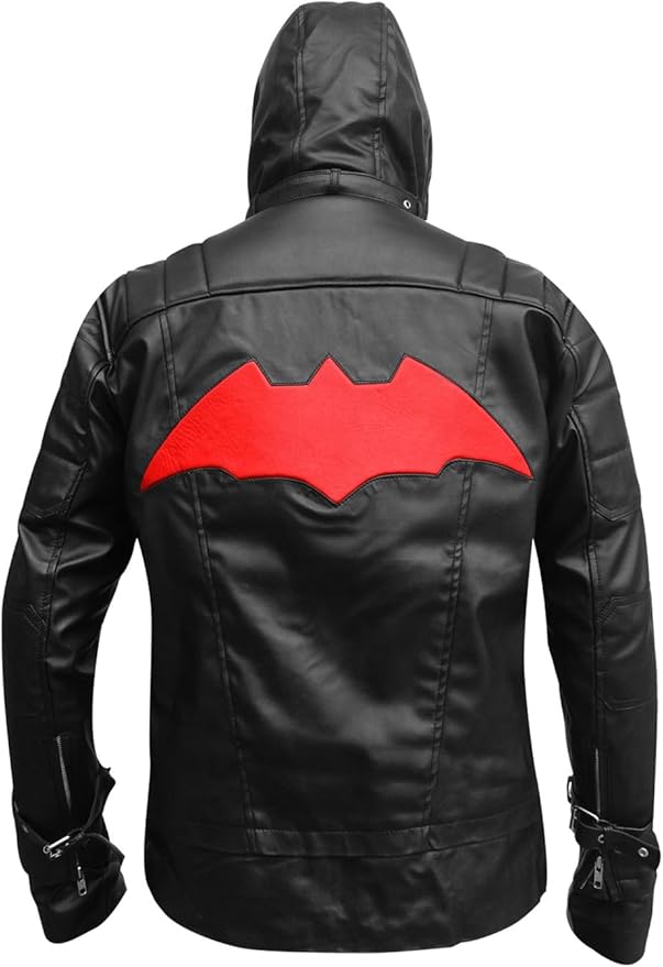 Handmade New Batman Customiez Leather Jacket, Huddy Motorbike Jacket For Men's