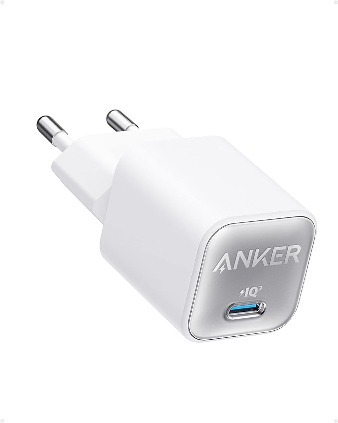 Anker Caricatore iPhone USB C GaN 30 W, 511 (Nano 3), caricatore rapido PIQ 3.0 PPS, compatibile con iPhone 15/15 Pro/15 Pro Max/14 Pro/14 Pro Max, Galaxy, Pixel 4/3, iPad (senza cavo di ricarica)