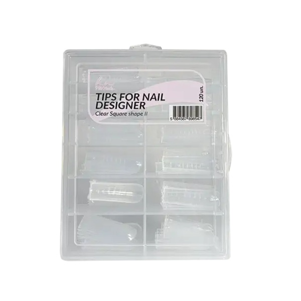 Dual Form (F1) - Tips for Nail Designer - Clear Square shape 2