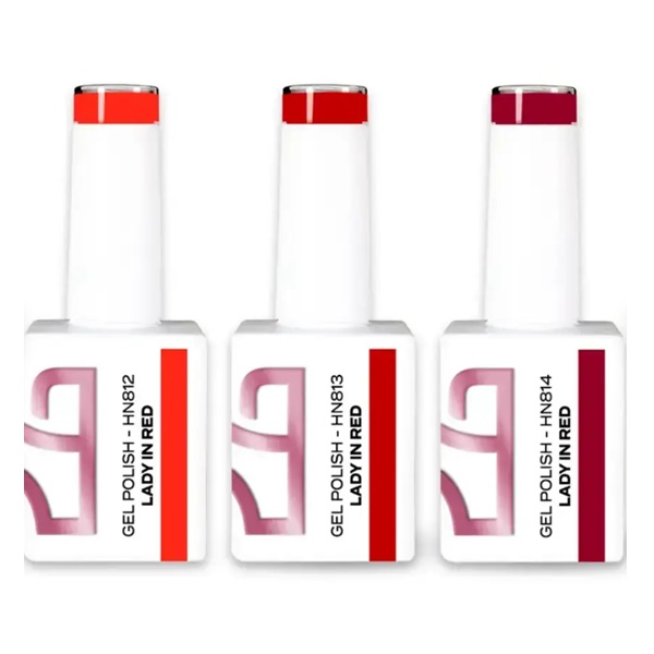 Gel Polish Lady in Red Collection - 3 Cores