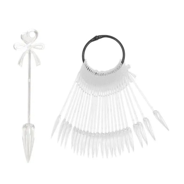Mostruário 24 Tips em argola Stiletto Clear