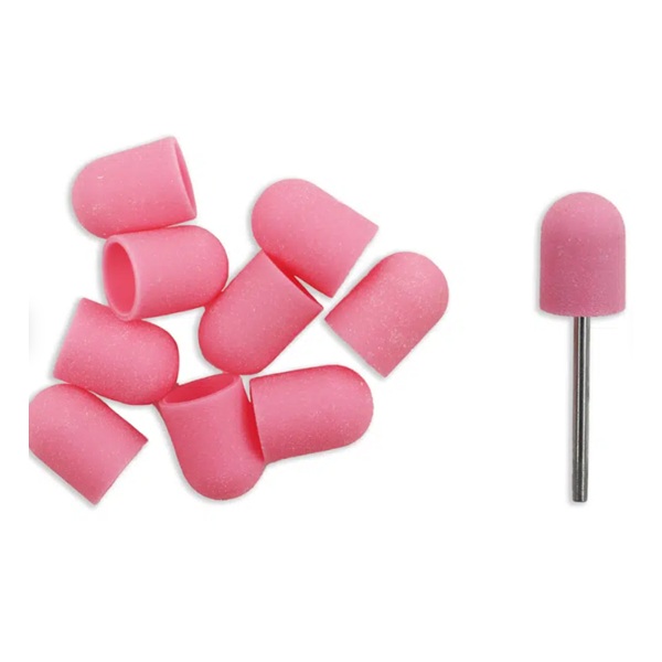 10mm Pink Sanding cap #180 10un. + 1 mandril