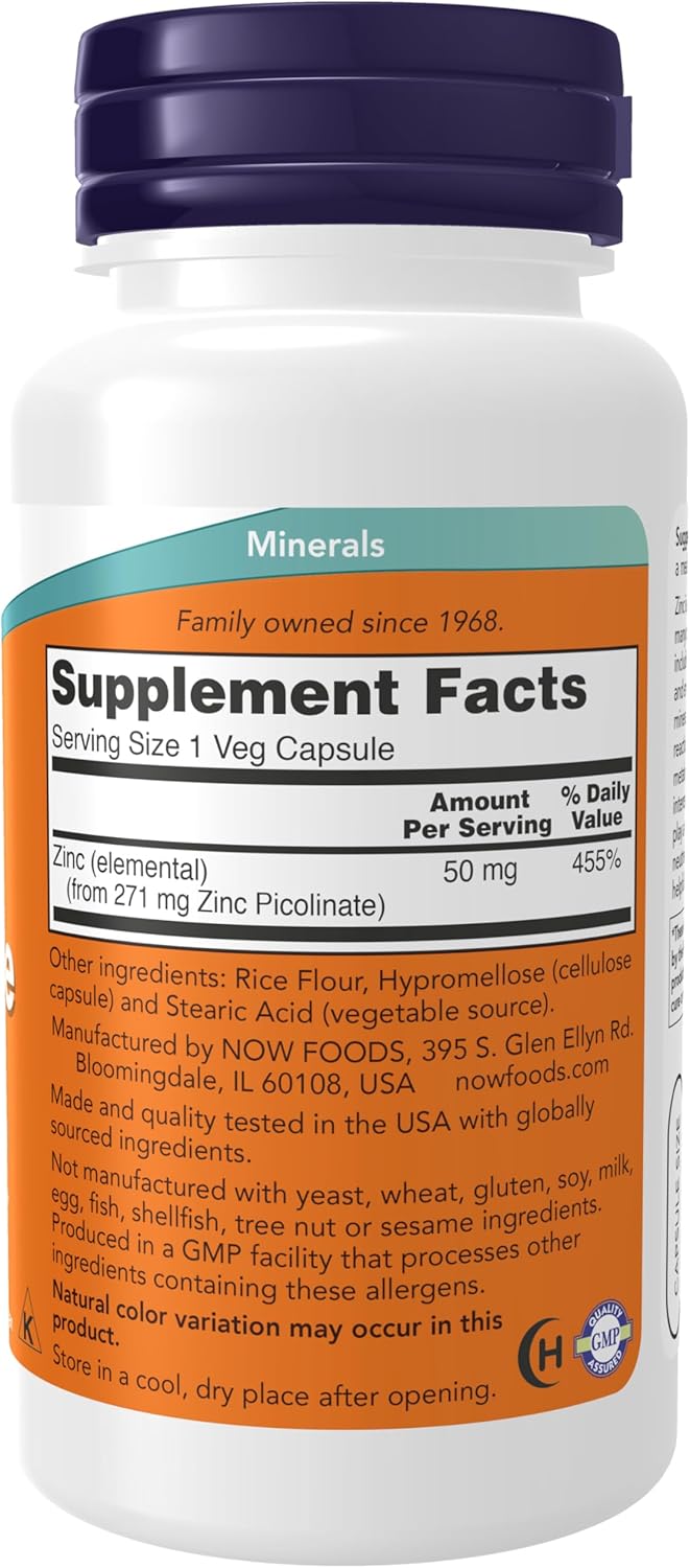NOW Zinc Picolinate 50 mg 120 Caps