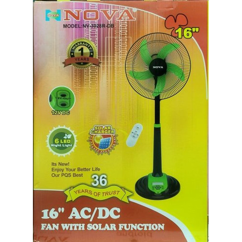 New release Nova 16" Standing Electric Fan AC/DC  with Solar Function