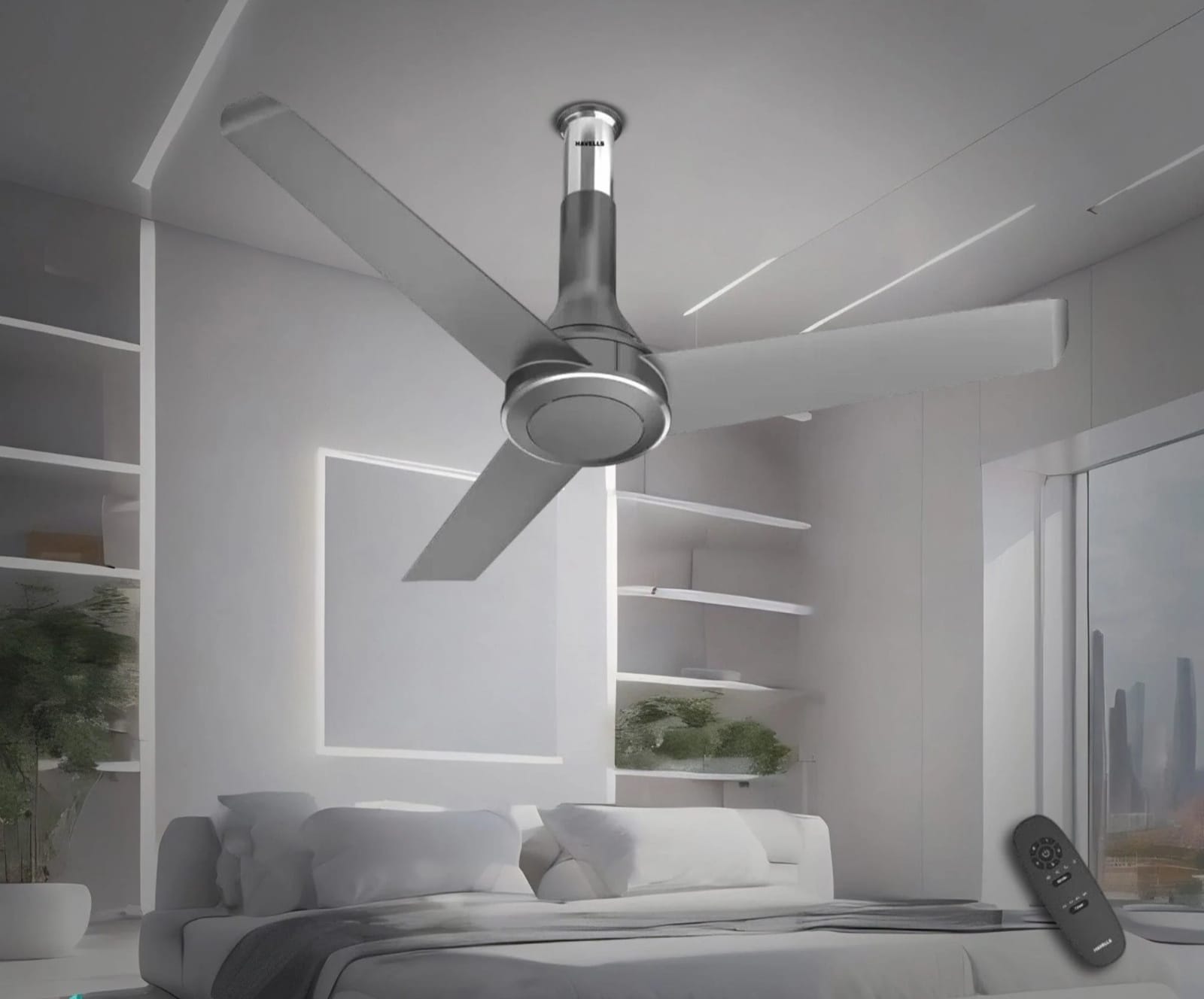 Modern Ceiling Fan Havells Crista BLDC - 1200mm Dust coating Remote control