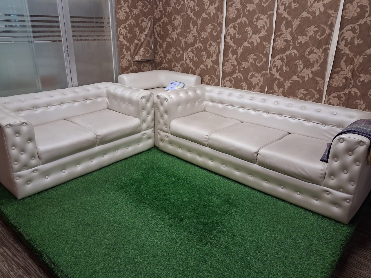 Luxury White Leather Sofa Set