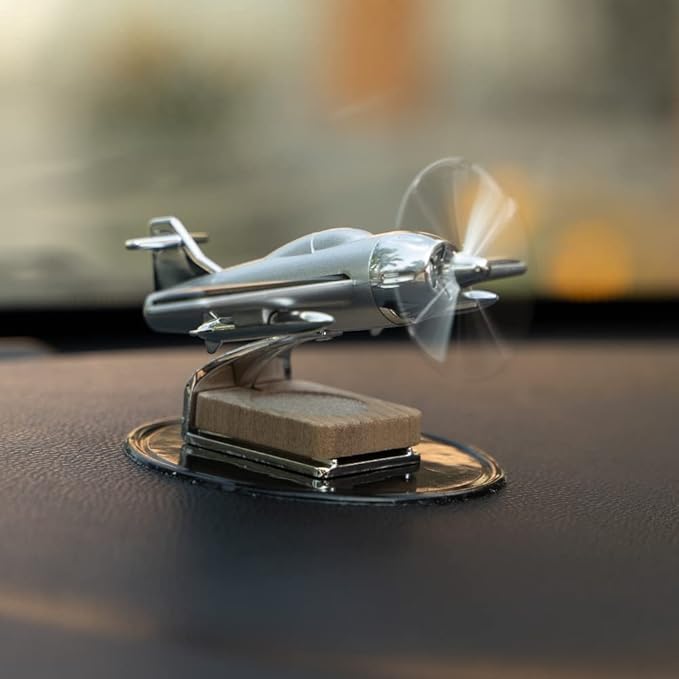 PROODOS Car Accessories Solar Car Perfumes & Fresheners For Dashboard Pod|Solar Plane With Fragrance For Car (Silver) Visit the PROODOS Store