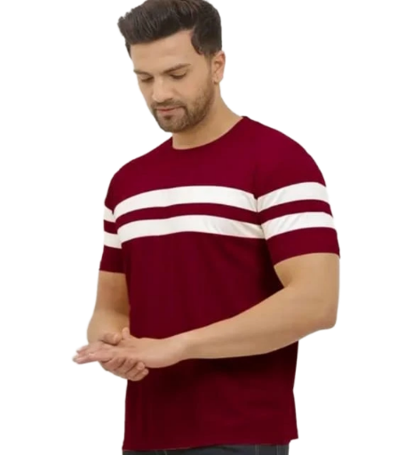 Striped Maroon T-Shirt