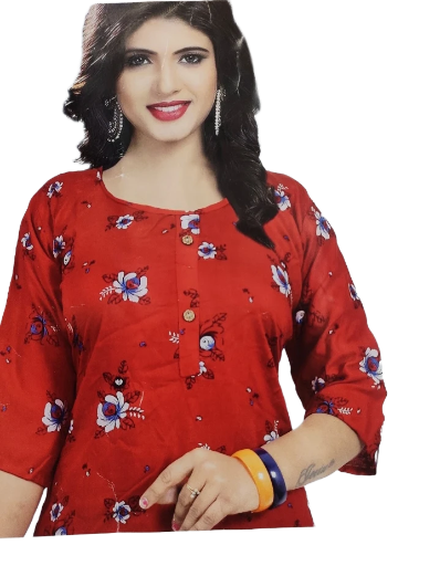 Floral Red Kurti