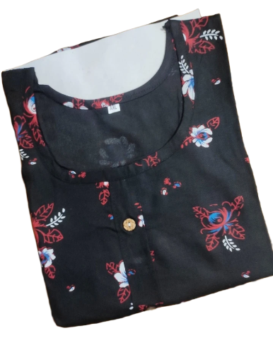 Floral Black Kurti