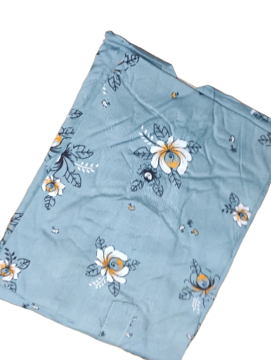 Floral Printed Blue Cotton Kurti
