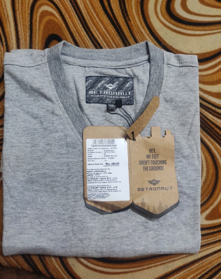 Metronaut Grey V-Neck T-Shirt