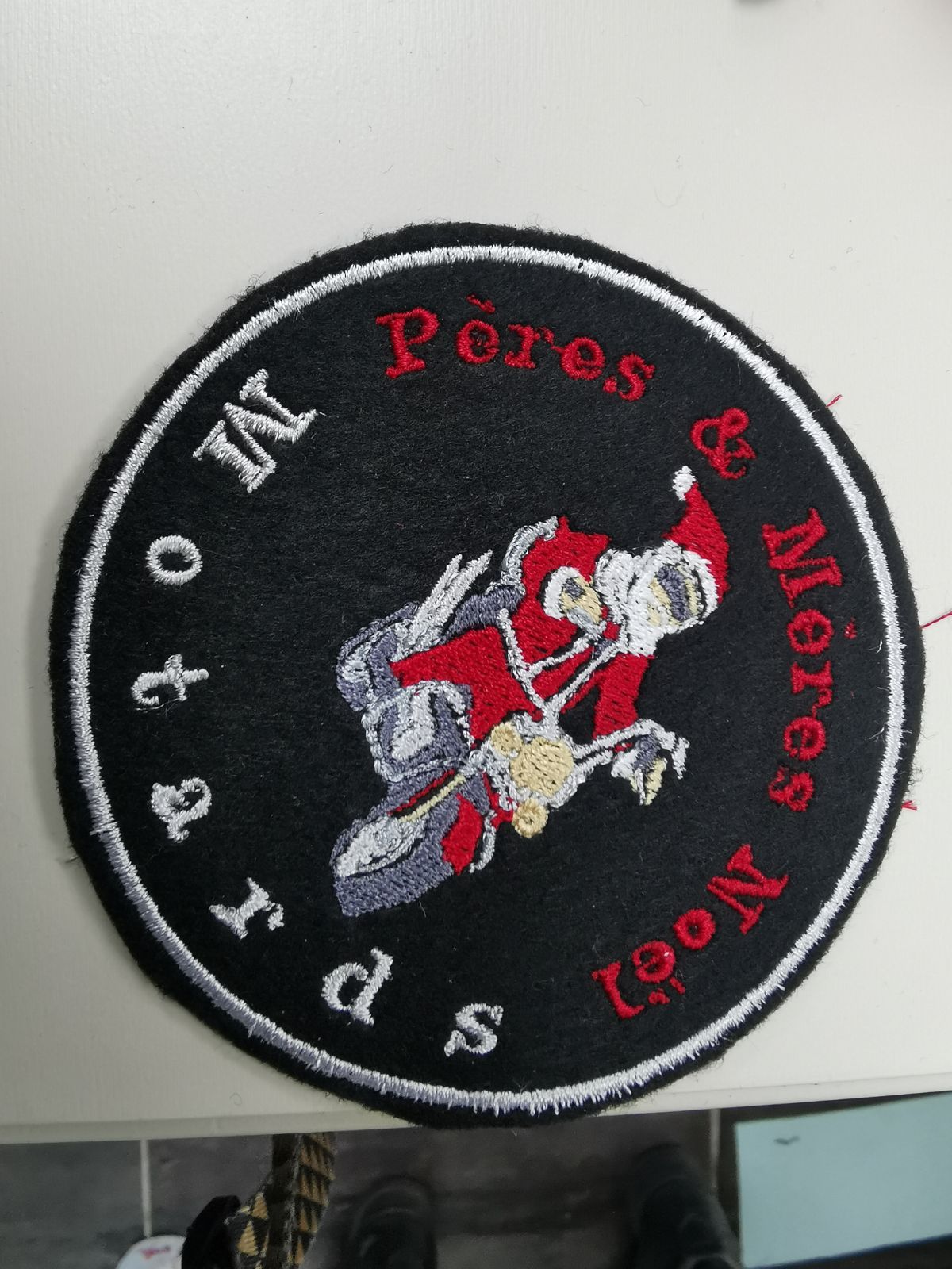 Ecusson Père Noël motard