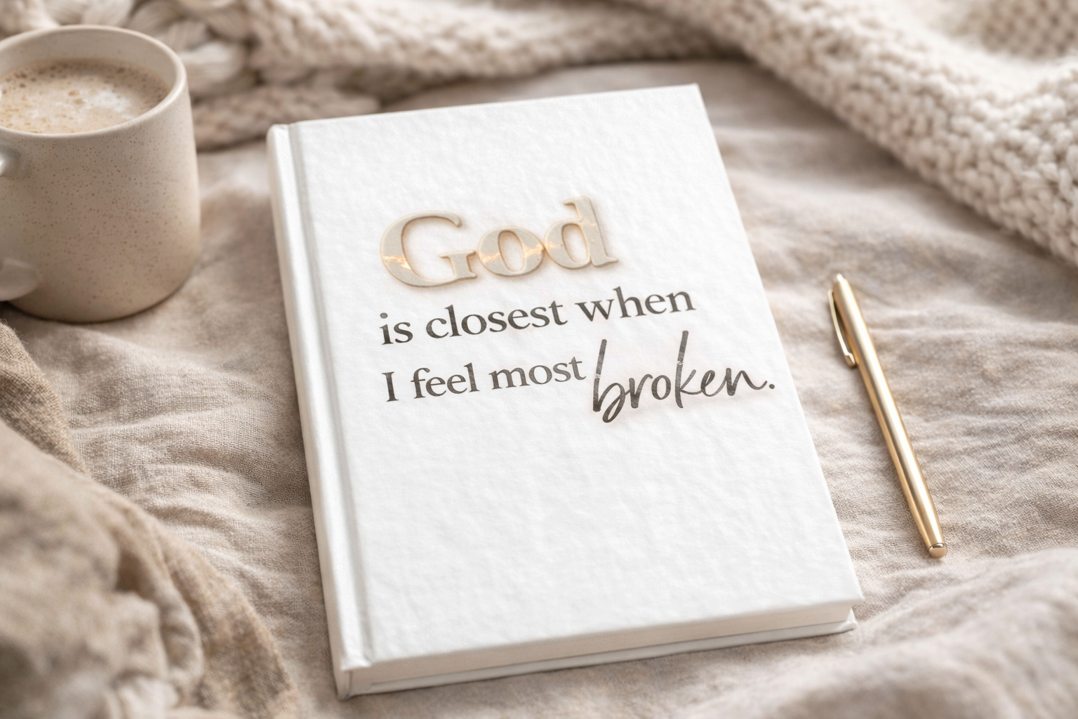 God Is Closest When I Feel Most Broken Journal | Christian Prayer & Reflection Notebook | Faith Healing Journal for Women | Spiritual Encouragement Gift
