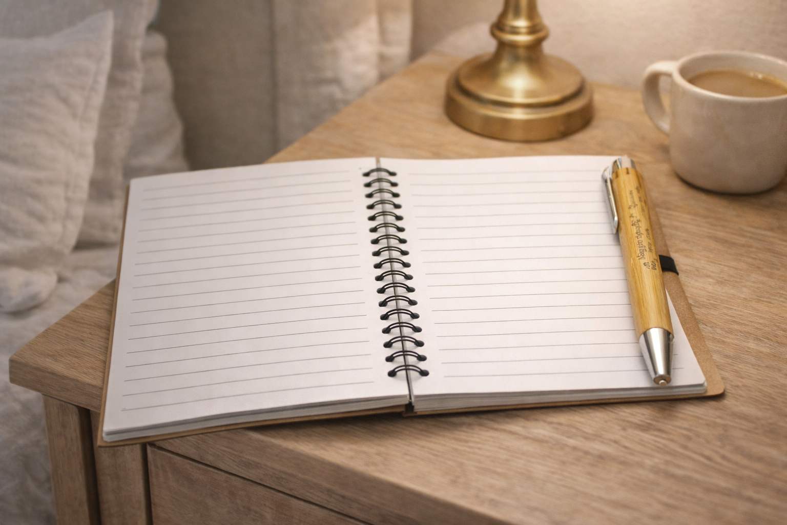 Spiral Lined Journal for Daily Writing & Reflection | Minimalist Blank Notebook for Journaling