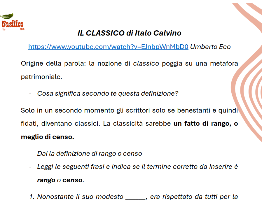 I classici e la Letteratura