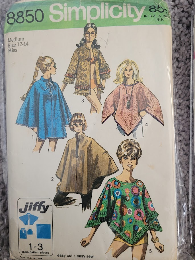 Timeless Vintage Patterns Simplicity Poncho, Cape and Jacket #8850