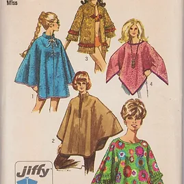 Timeless Vintage Patterns Simplicity Poncho, Cape and Jacket #8850