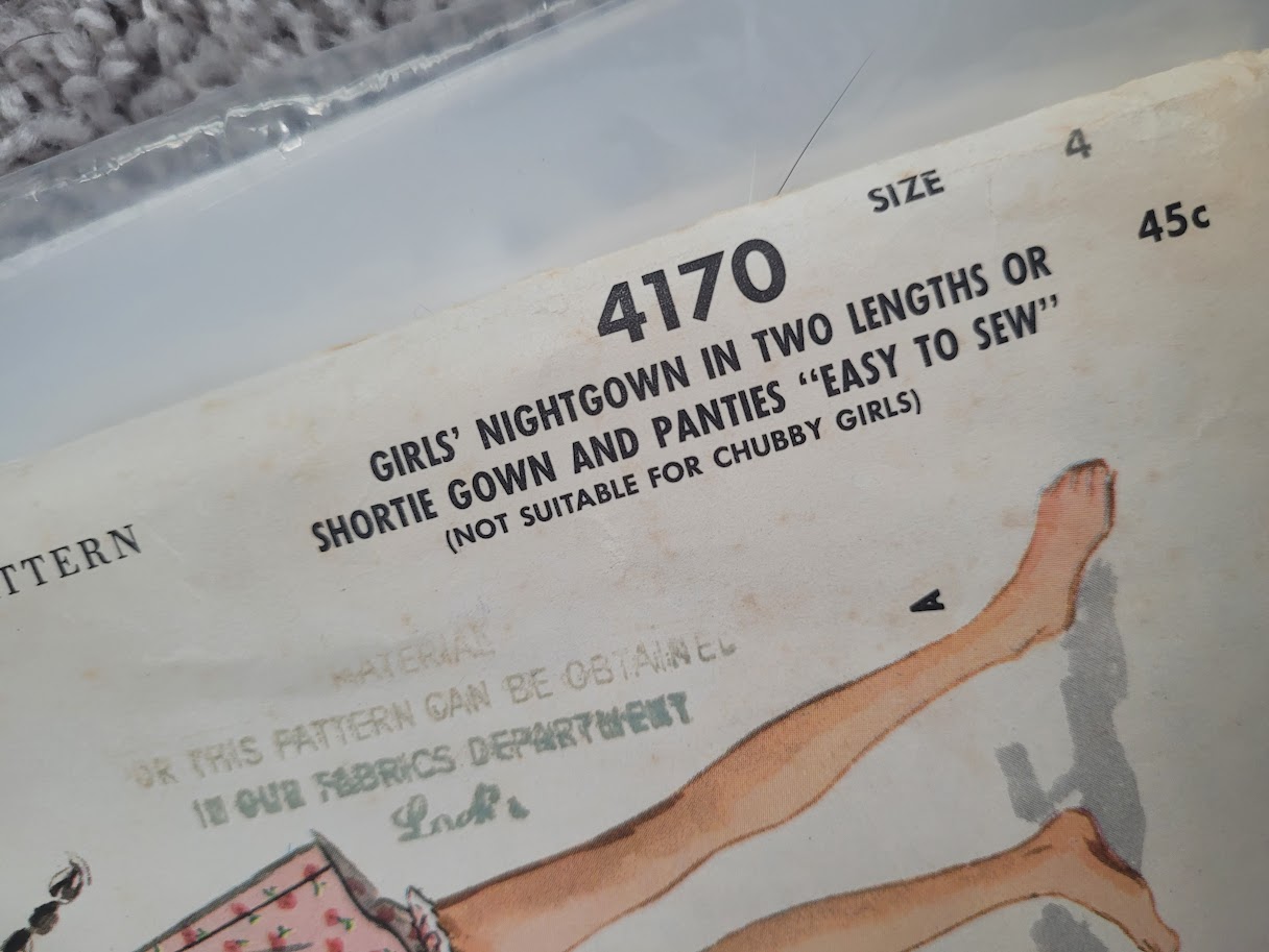 Timeless Vintage Patterns McCall's #4170 Girls Nightgown in Two Lengths