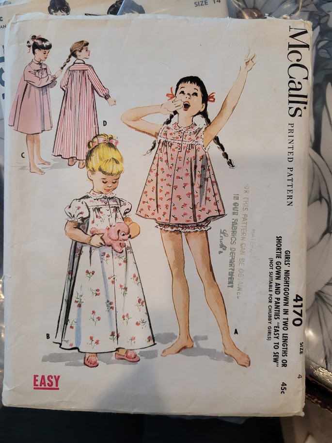 Timeless Vintage Patterns McCall's #4170 Girls Nightgown in Two Lengths