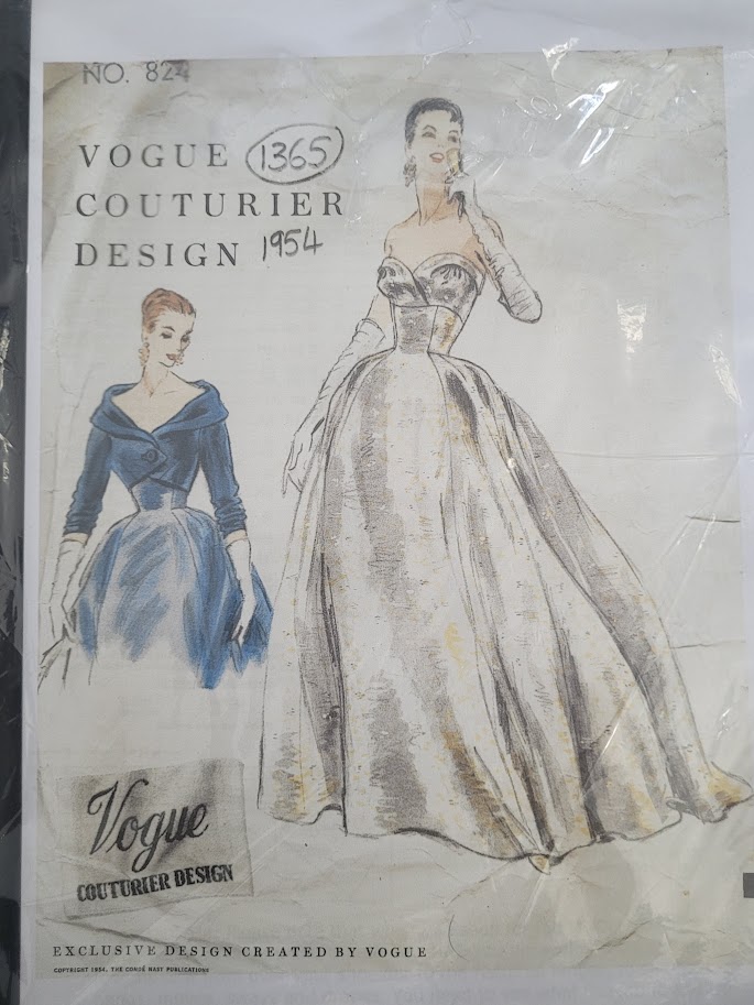Vogue Couturier Design Pattern # 1365 1954 Reproduction Pattern