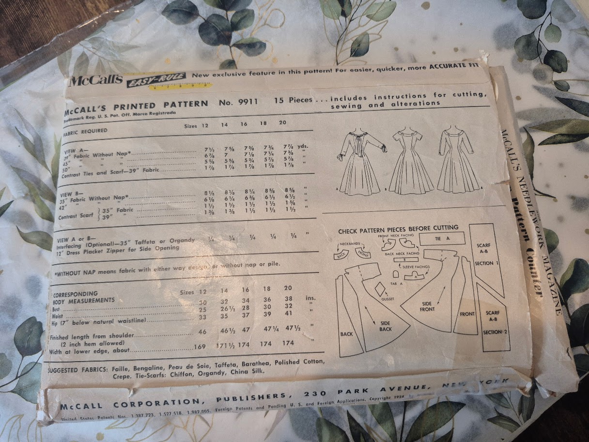 Timeless Vintage Patterns McCalls 9911