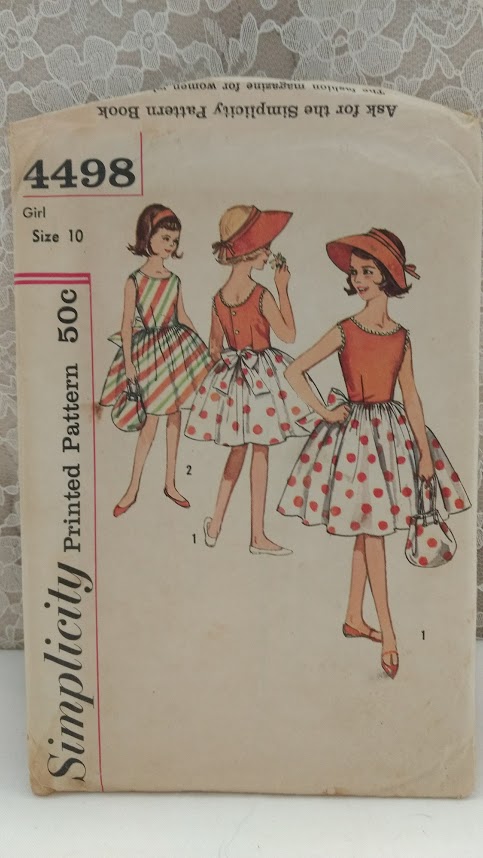 Simplicity Pattern # 4498 Size 10 Girl