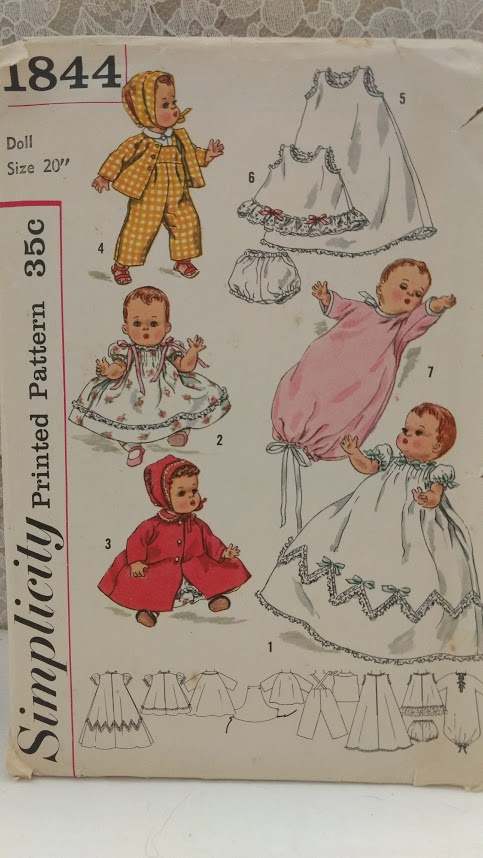 Simplicity Pattern # 1844 Size 20" Doll