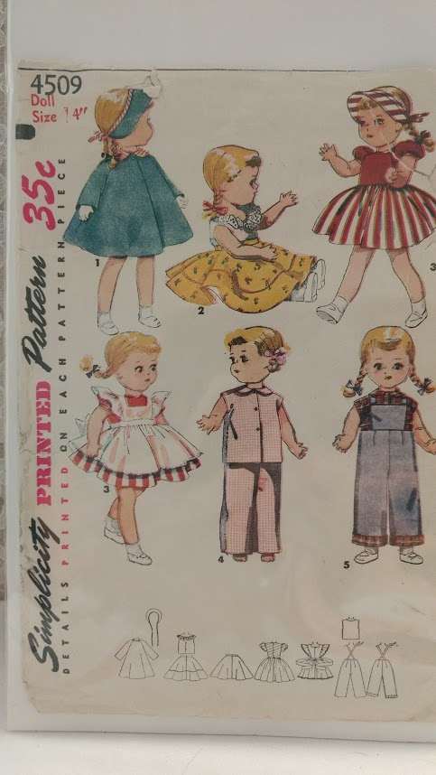 Simplicity Pattern # 4509 Size 14" Doll