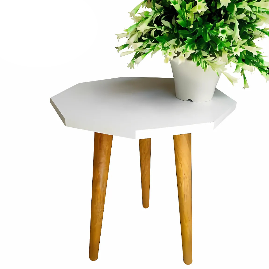 White Octagonal Side Table