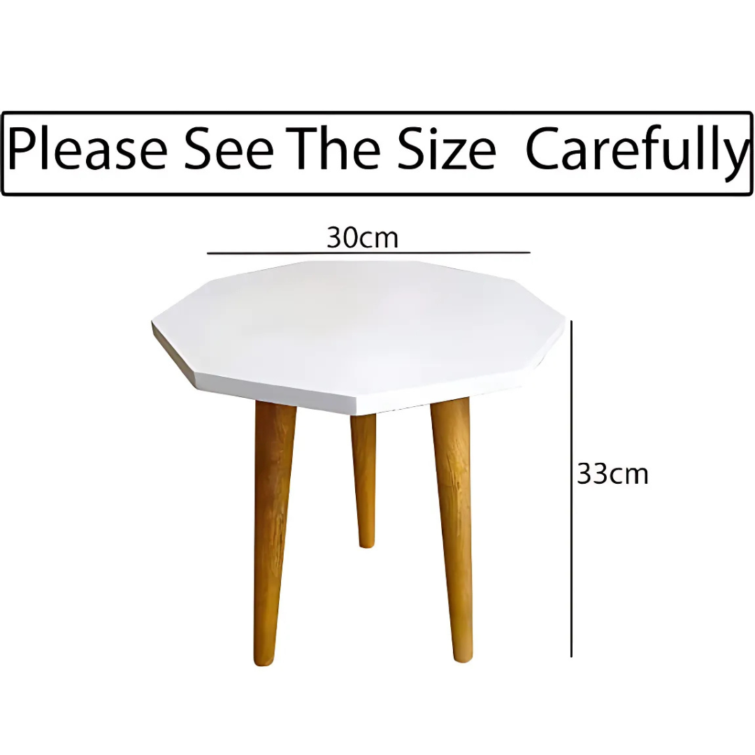 White Octagonal Side Table 