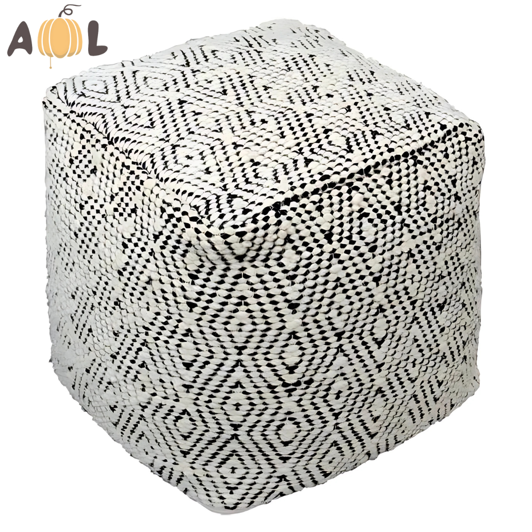 Patterned Pouf Ottoman