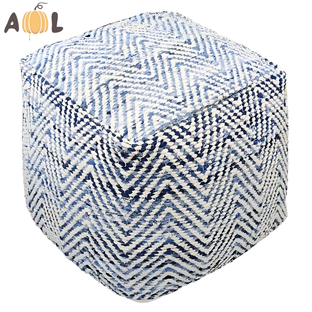 Chevron Patterned Pouf