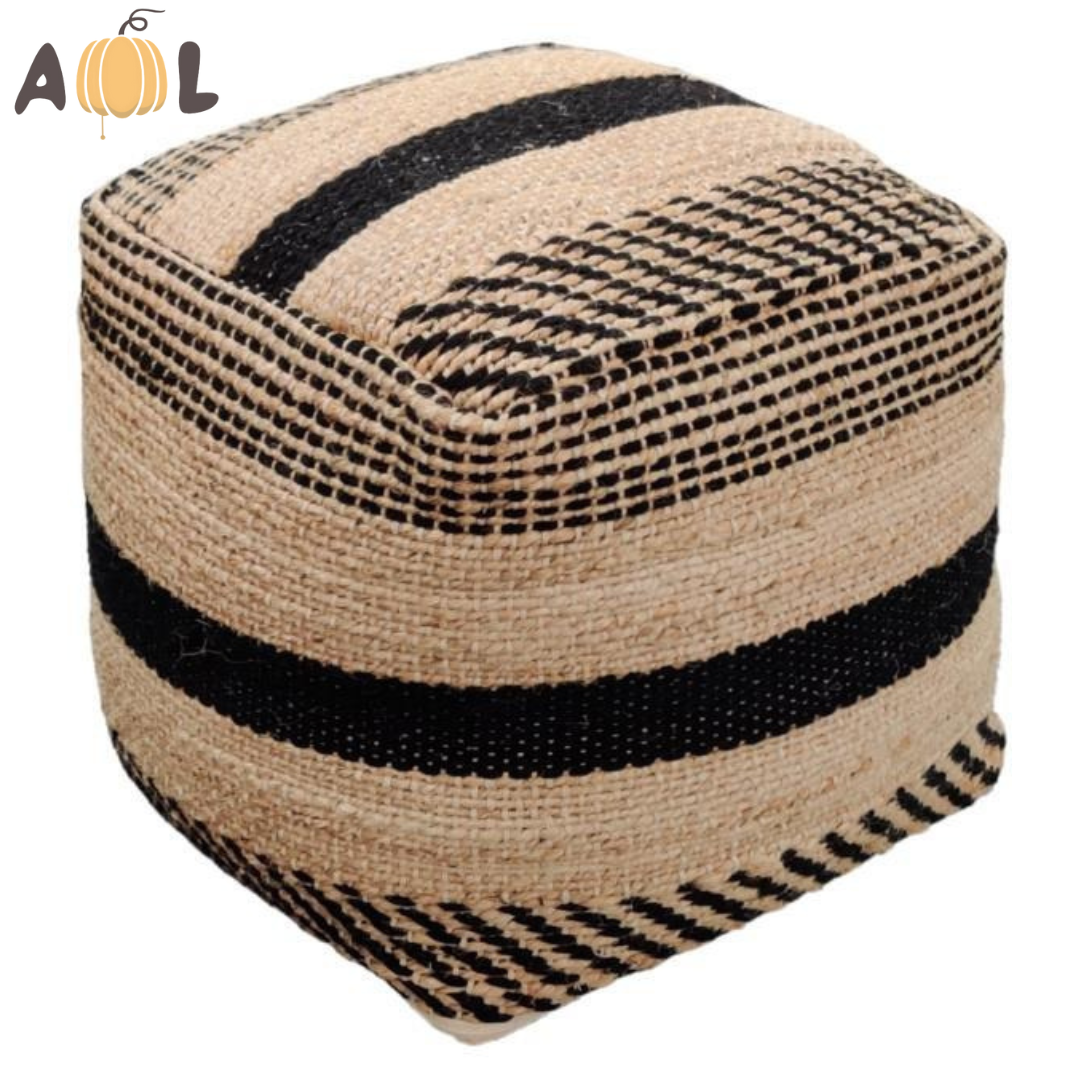 Handwoven Jute Pouf
