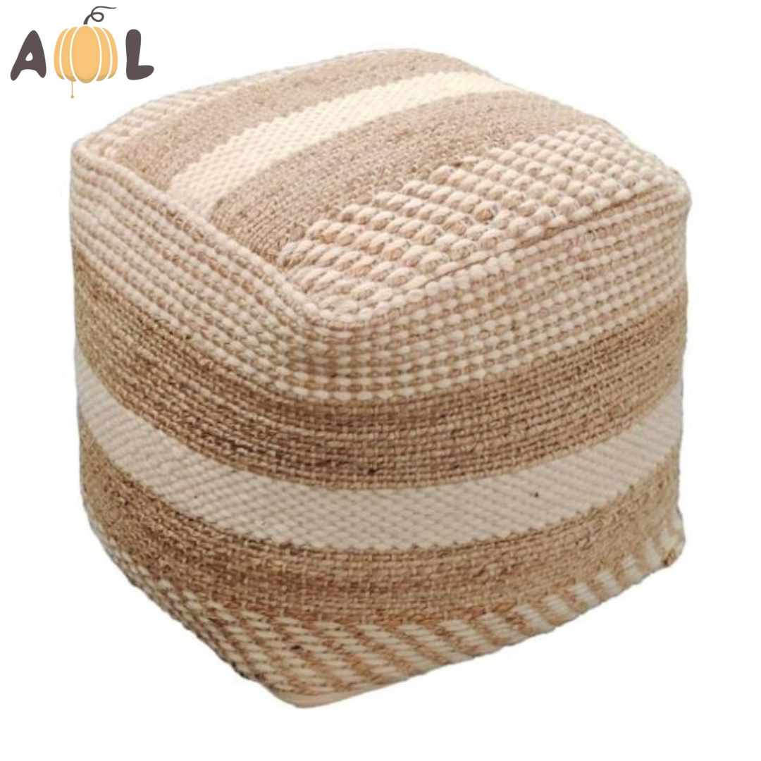 Handwoven Jute Pouf