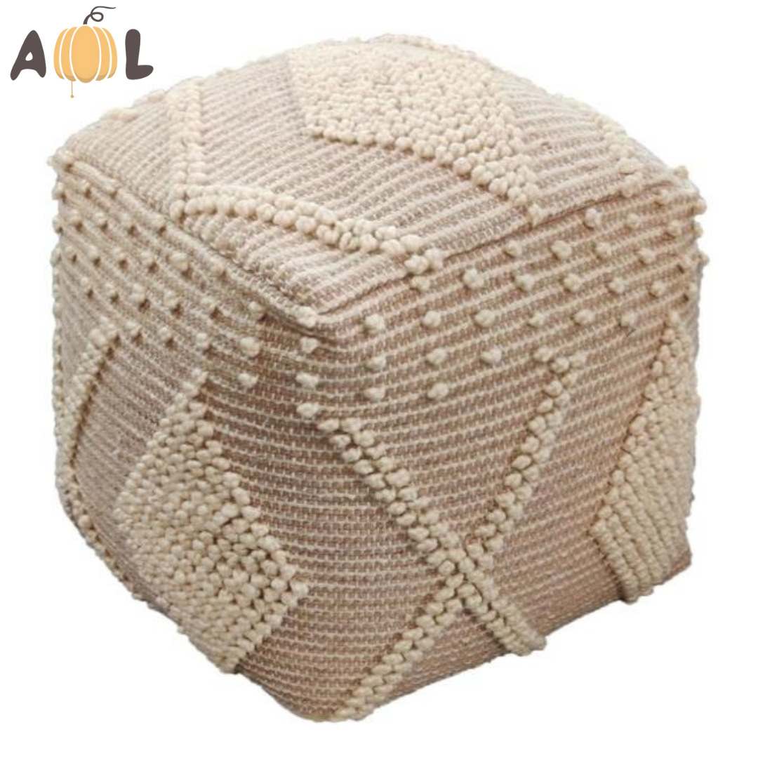 Textured Fabric Ottoman