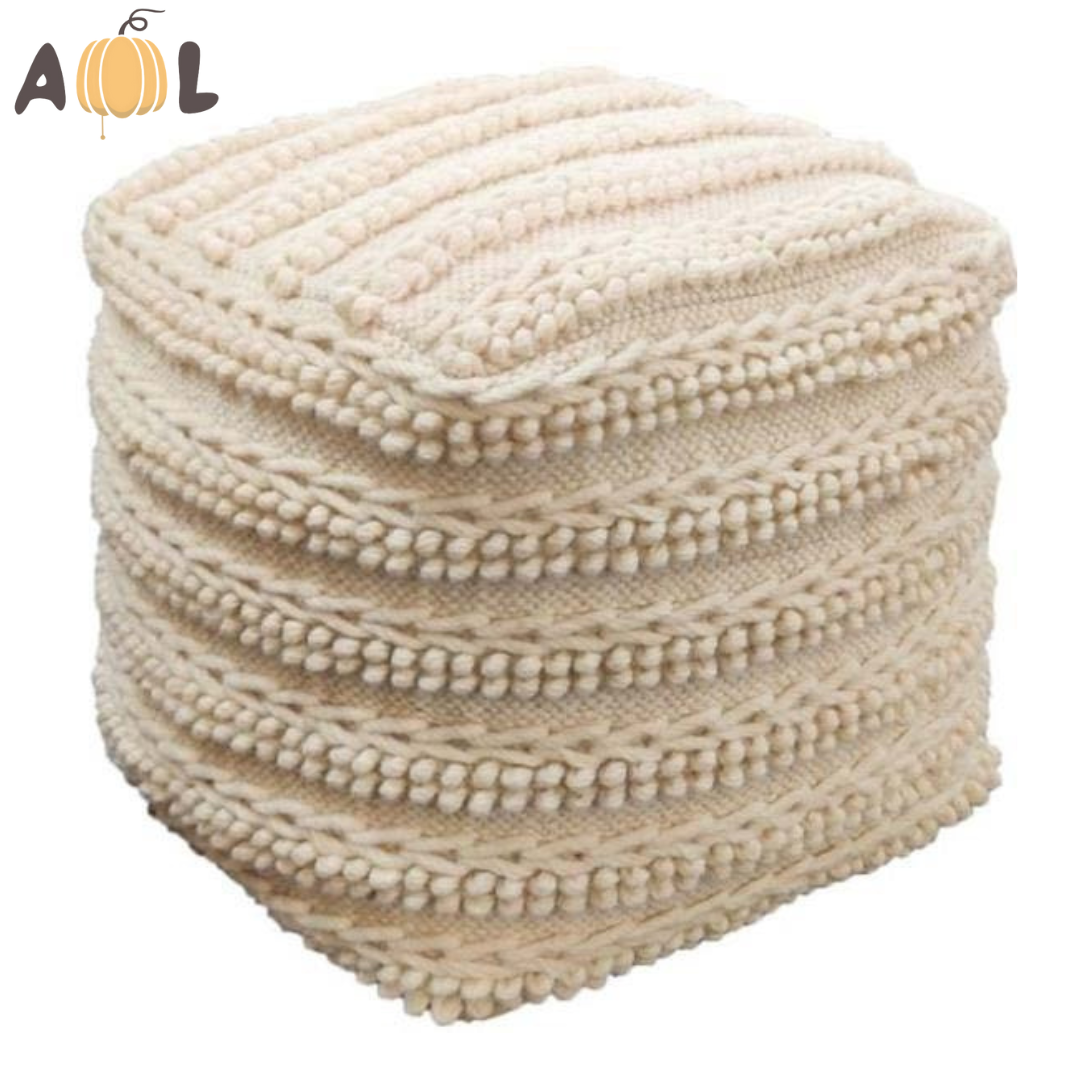 Hand-Knitted Pouffe