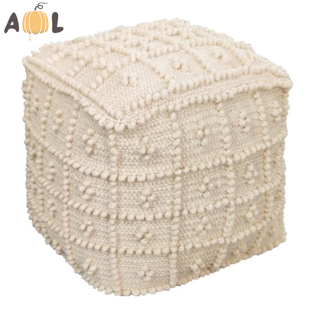Boho Chic Knit Pouf