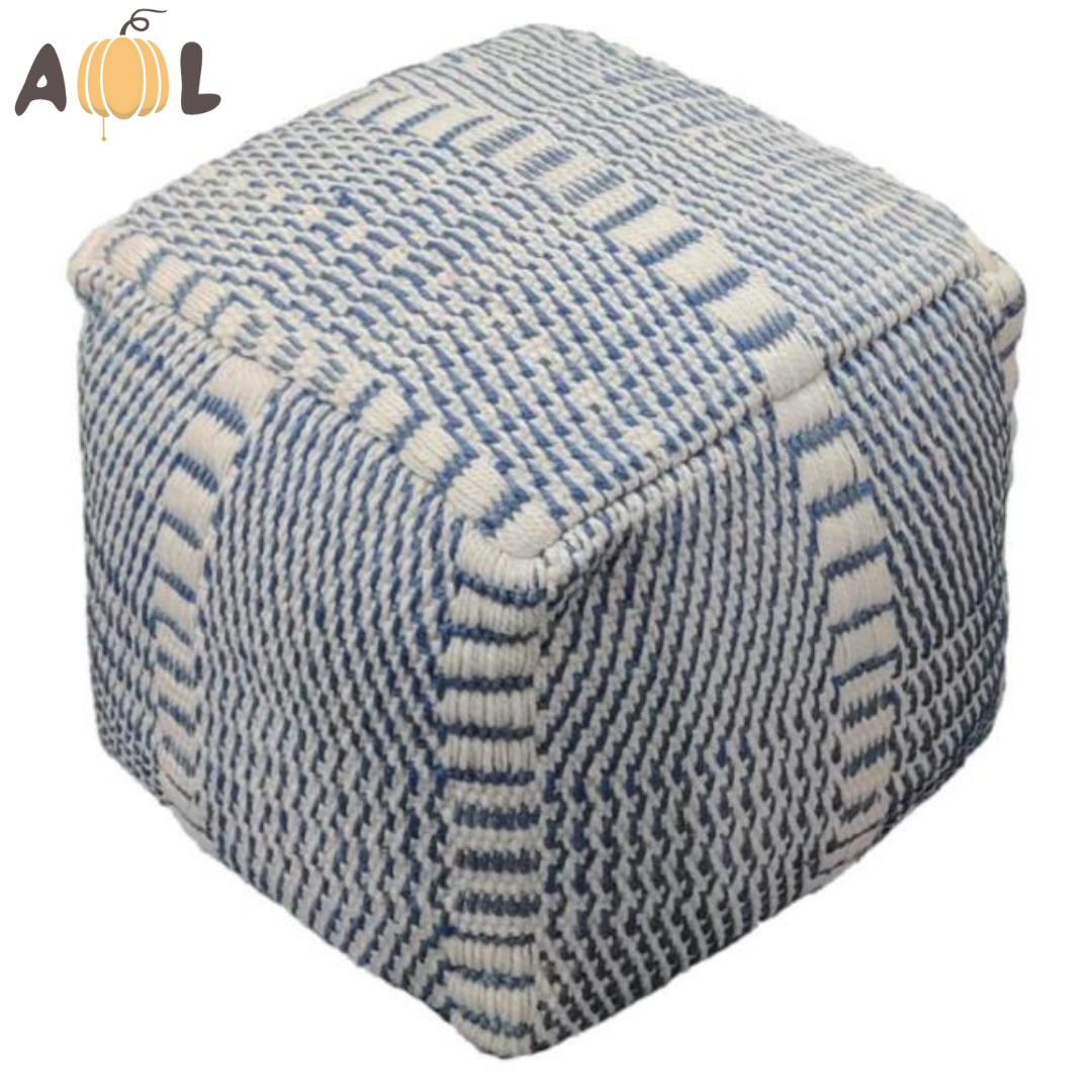 Handwoven Cotton Pouf