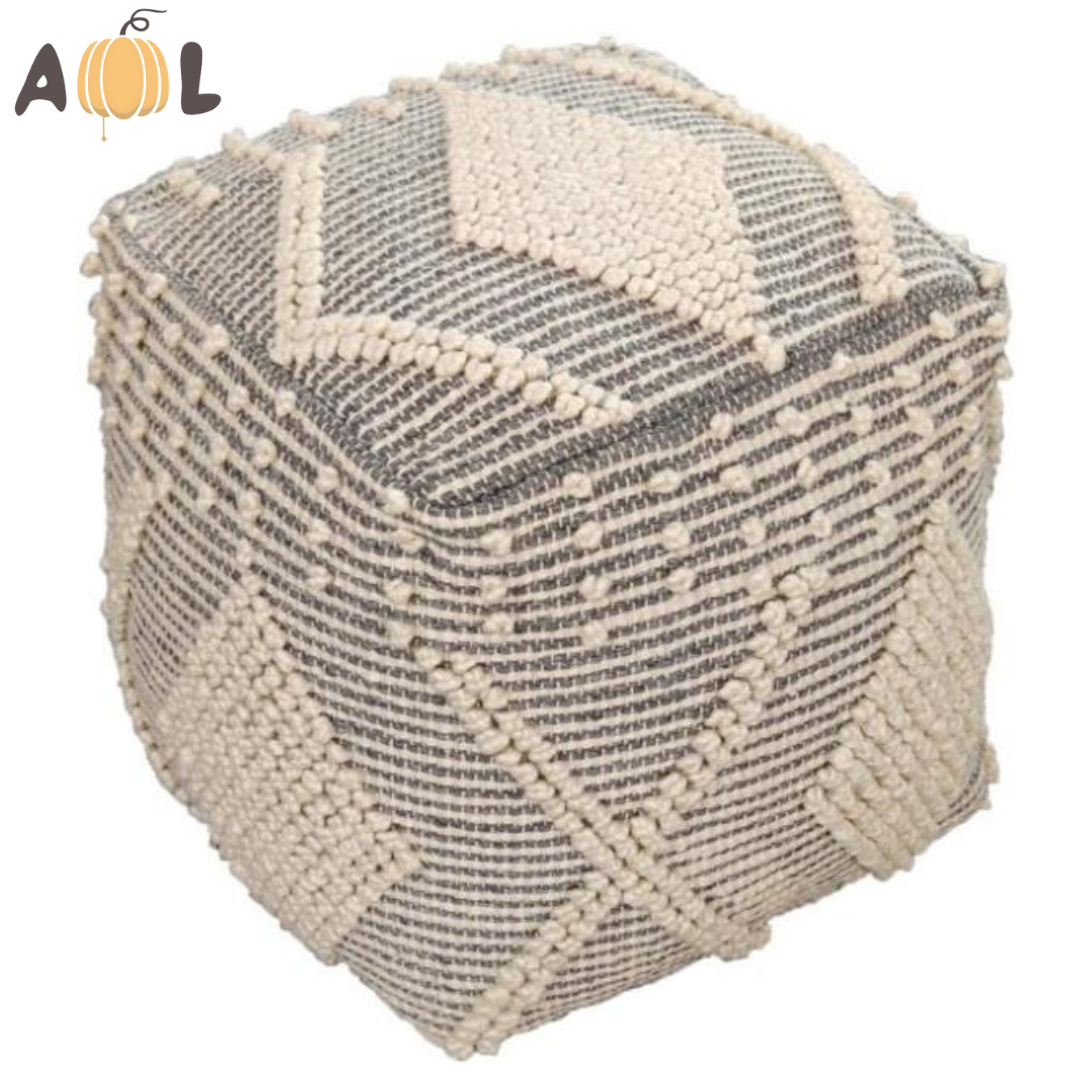 Textured Fabric Ottoman