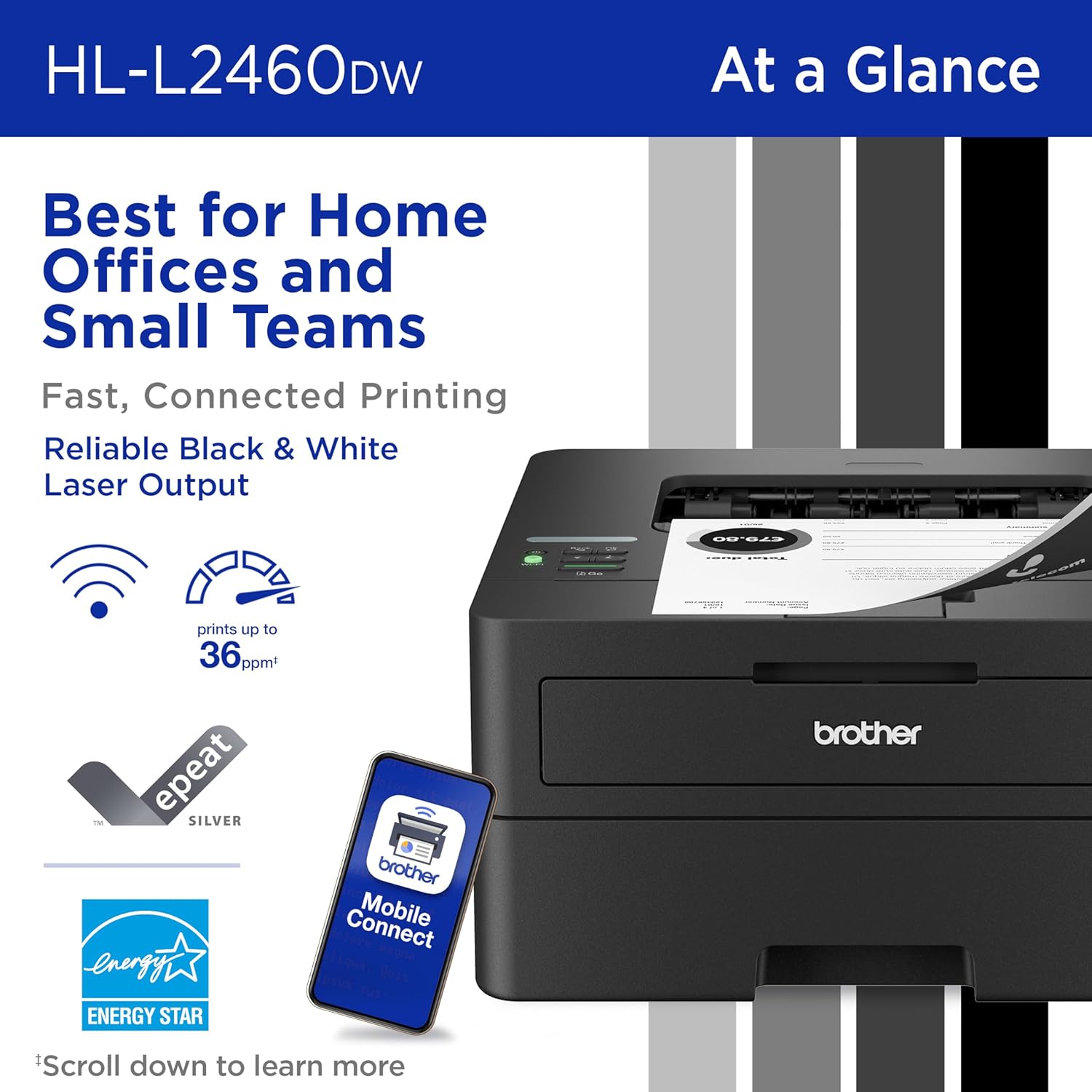 Brother HL-L2460DW Wireless Compact Monochrome 