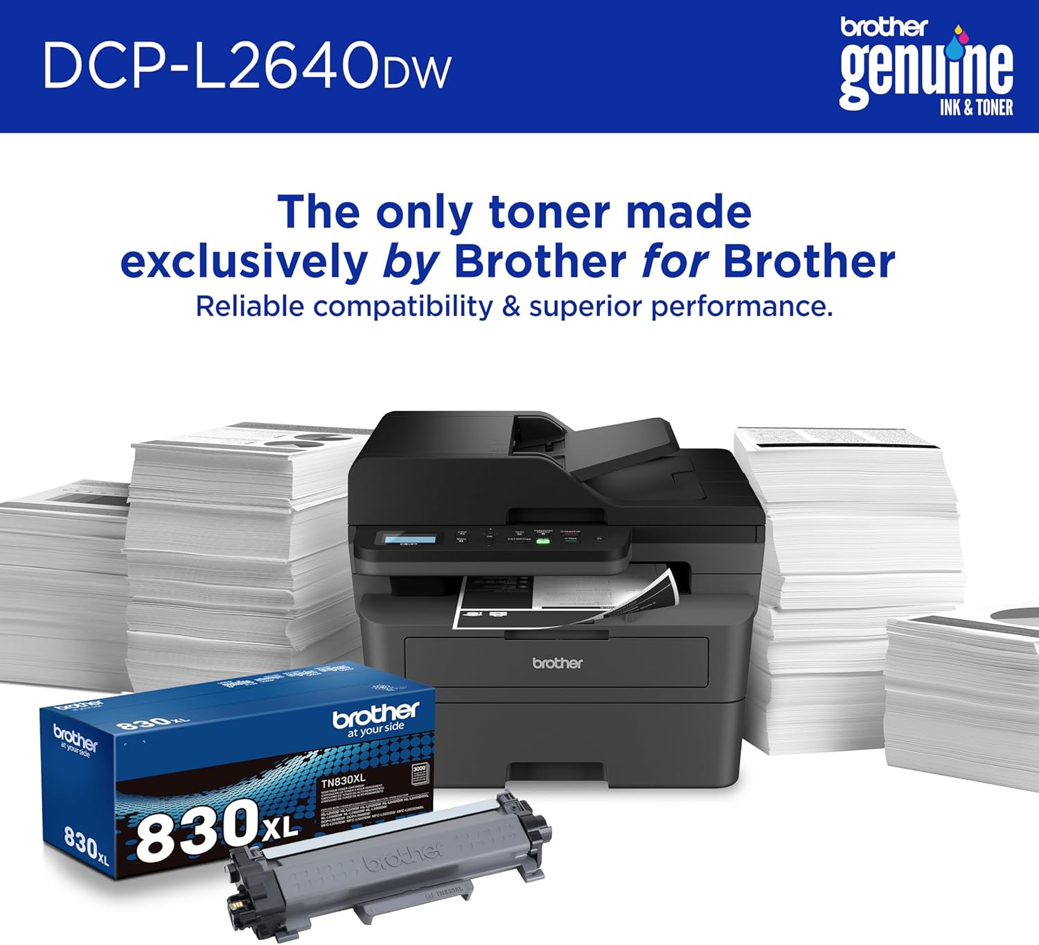 Brother DCP-L2640DW Wireless Compact Monochrome Laser Printer