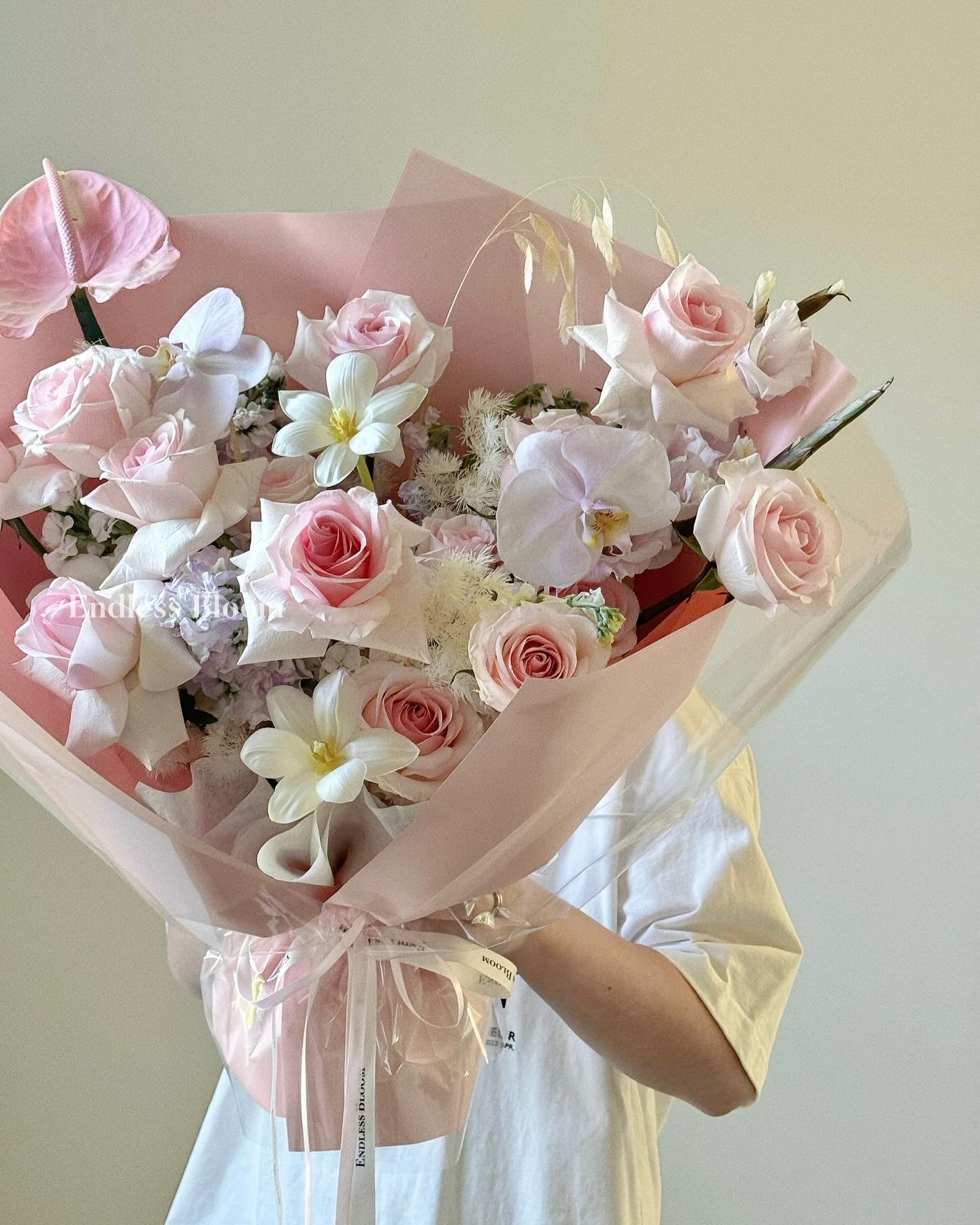 Pink Flower Bouquet (Large) 粉白色混搭花束大号