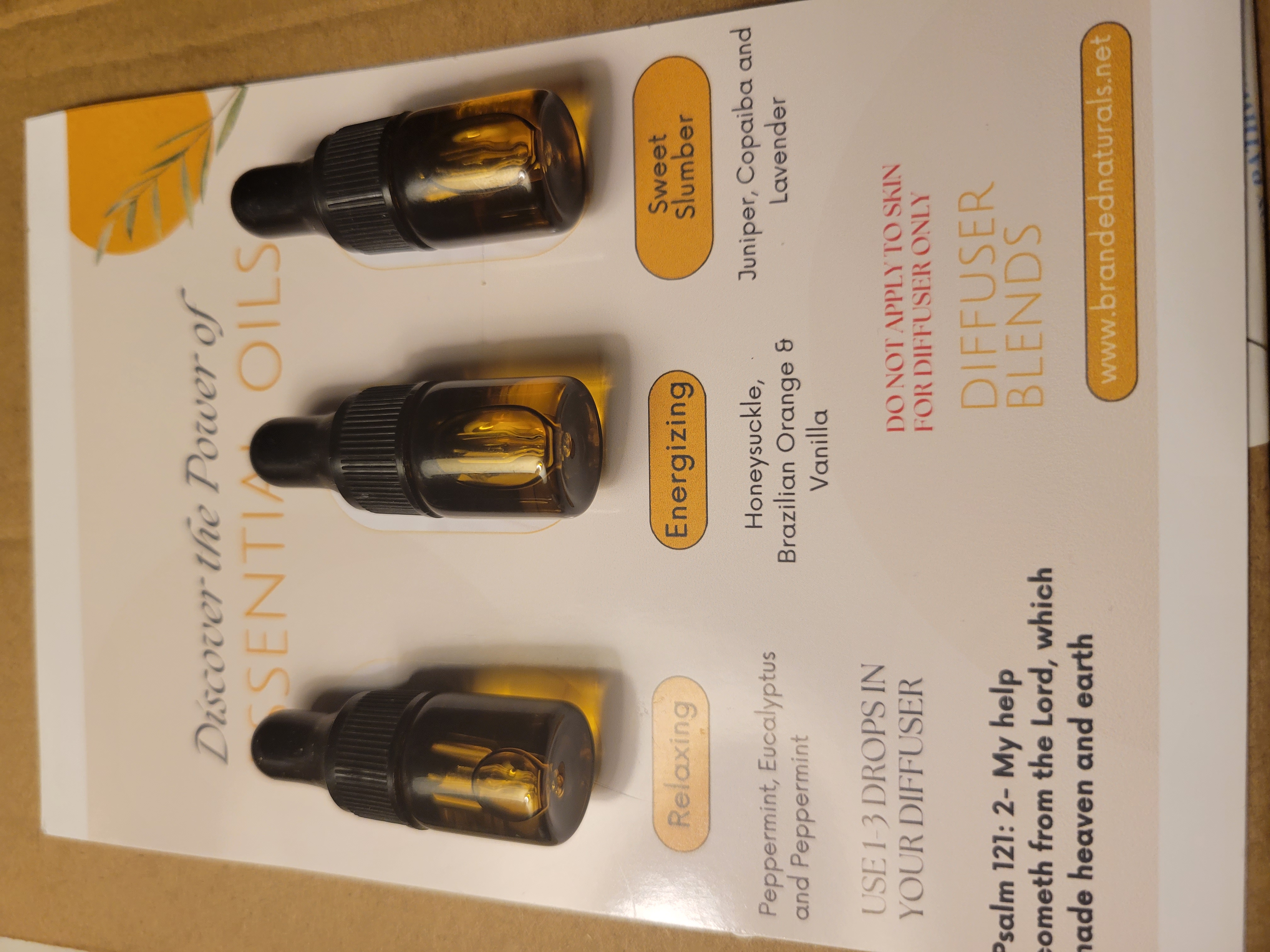 3 pk Essential Oil Blend Samples